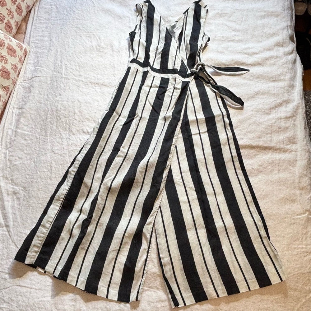 Reserved Black and White Striped Jumpsuit
